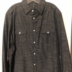 Beverly Hills Polo Club L/S in XL black and white stripes dress shirt